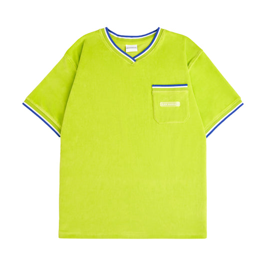 Velvet v-neck Pocket T-shirt