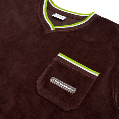 Velvet v-neck Pocket T-shirt