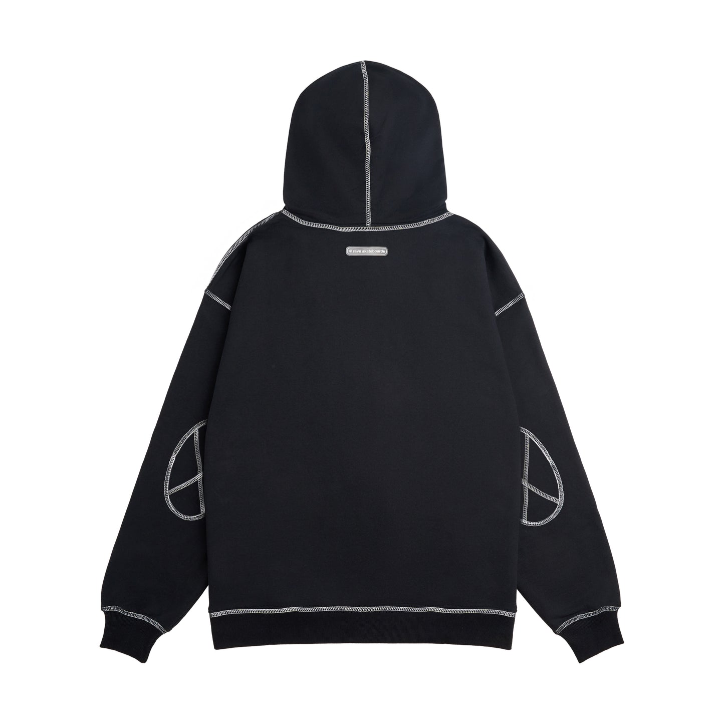 Zipped Hoodie Contrast Stitching